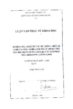 Luận văn thạc sĩ khoa học nghiên cứu, thiết kế các hệ thống thiết bị lạnh và công nghệ lạnh tối ưu trong nhà máy bia, phân tích và đưa ra các giải pháp tiết kiệm năng lượng lạnh