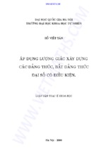 Luận văn thạc sỹ khoa hoc áp dụng lượng giác xây dựng các đẳng thức bất đẳng thức đại số có điều kiẹn