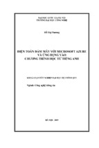 điện toán đám mây với microsoft azure và ứng dụng vào chương trình học từ tiếng anh