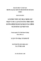 Giải pháp thúc đẩy hoạt động sáp nhập và mua lại ngân hàng theo định hướng hình thành tập đoàn tài chính ngân hàng tại việt nam