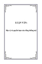 địa vị và quyền hạn của tổng thống mỹ