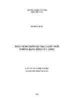 Phân tích chuỗi giá trị cá lóc nuôi ở đồng bằng sông cửu long