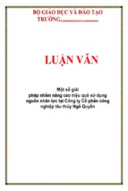 Một số giải pháp nhằm nâng cao hiệu quả sử dụng nguồn nhân lực tại công ty cổ phần công nghiệp tàu thủy ngô quyền