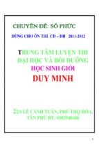 Chuyên đề số phức ôn thi đh