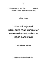 đánh giá hiệu quả mảnh ghép động mạch quay trong phẫu thuật bắc cầu động mạch vành