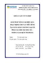 Giải pháp nâng cao hiệu quả hoạt động cho vay tiêu dùng tại ngân hàng tmcp sài gòn thương tín sacombank phong giao dịch thanh đa