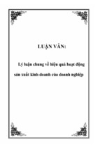 Lý luận chung về hiệu quả hoạt động sản xuất kinh doanh của doanh nghiệp