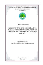 Khảo sát tình hình nhiễm e. coli và coliforms trong nƣớc uống, nƣớc có gas, nƣớc có cồn trên địa bàn quận thủ đức