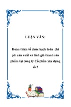 Hoàn thiện tổ chức hạch toán chi phí sản xuất và tính giá thành sản phẩm tại công ty cổ phần xây dựng số 2