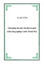 Giải pháp thu hút vốn đầu tư phát triển nông nghiệp ở tỉnh thanh hóa