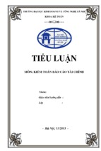 Bài tiểu luận kiểm toán tài sản cố định và chi phí khấu hao