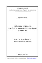 Chiến lược kinh doanh của công ty kho vận và cảng cẩm phả đến năm 2020