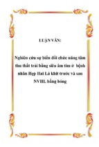 Nghiên cứu sự biến đổi chức năng tâm thu thất trái bằng siêu âm tim ở bệnh nhân hẹp hai lá khít trước và sau nvhl bằng bóng