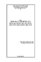 Tiểu luận pháp gia và ảnh hưởng của pháp gia trong việc xây dựng nhà nước pháp quyền việt nam