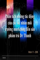 Slide phân tích những tác động của các tác nhân môi trường marketing đến sản phẩm trà dr thanh