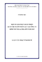 Một số giải pháp hoàn thiện quản trị nguồn nhân lực tại công ty kính nổi viglacera đến năm 2015