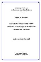 Hạn chế rủi ro giao dịch nhằm phát triển dịch vụ internet banking trong các ngân hàng thương mại việt nam