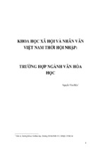 Khoa học xã hội và nhân văn việt nam thời hội nhập trường hợp ngành văn hóa học