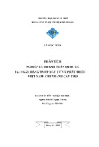 Phân tích hiệu quả nghiệp vụ thanh toán quốc tế tại ngân hàng đầu tư và phát triển việt nam, chi nhánh cần thơ   1