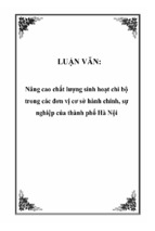 Nâng cao chất lượng sinh hoạt chi bộ trong các đơn vị cơ sở hành chính, sự nghiệp của thành phố hà nội