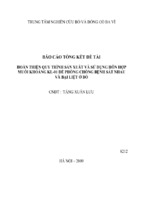 Hoàn thiện quy trình sản xuất và sử dụng hỗn hợp muối khoáng kl 01 để phòng chống bệnh sát nhau và b
