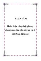 Hoàn thiện pháp luật phòng, chống mua bán phụ nữ, trẻ em ở việt nam hiện nay