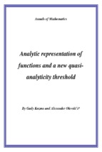 Analytic representation of functions and a new quasianalyticity threshold