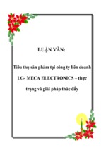 Tiêu thụ sản phẩm tại công ty liên doanh lg  meca electronics – thực trạng và giải pháp thúc đẩy