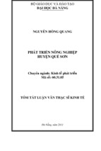 Luận văn phát triển nông nghiệp huyện quế sơn