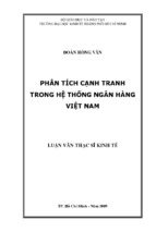 Phân tích cạnh tranh trong hệ thống ngân hàng việt nam