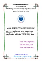 Tiểu luận môn thị trường chứng khoán quyền tiên mãi   thực hiện quyền tiên mãi trên thị trường chứng khoán việt nam