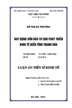 Huy động vốn đầu tư cho phát triển kinh tế biển tỉnh thanh hóa