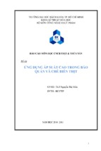 Báo cáo môn học cncb thịt & thủy sản ứng dụng áp suất cao trong bảo quản và chế biến thịt