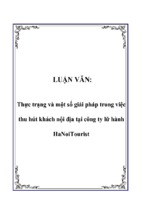 Thực trạng và một số giải pháp trong việc thu hút khách nội địa tại công ty lữ hành hanoitourist