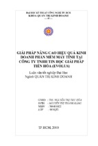 Giải pháp nâng cao hiệu quả kinh doanh phần mềm máy tính tại công ty tnhh tin học giải pháp tiến hóa (evolus)