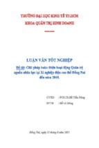 Giải pháp hoàn thiện hoạt động quản trị nguồn nhân lực tại xí nghiệp điện cao thế đồng nai đến năm 2015