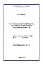 Phát triển sản xuất ngô hàng hóa gắn với bảo vệ môi trường ở vùng tây bắc việt nam