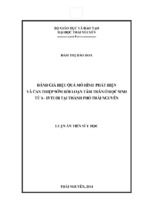 đánh giá hiệu quả mô hình phát hiện và can thiệp sớm rối loạn tâm thần ở học sinh từ 6 – 15 tuổi tại thành phố thái nguyên