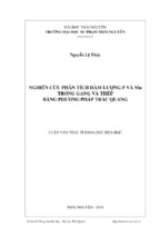 Nghiên cứu phân tích hàm lượng p và mn trong gang và thép bằng phương pháp trắc quang