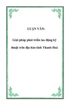 Giải pháp phát triển lao động kỹ thuật trên địa bàn tỉnh thanh hoá