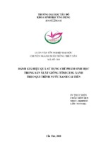 đánh giá hiệu quả sử dụng chế phẩm sinh học trong sản xuất giống tôm càng xanh theo qui trình nước xanh cải tiến