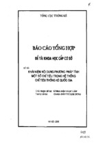 Khái niệm nội dung phương pháp tính một số chỉ tiêu trong hệ thống chỉ tiêu thống kê quốc gia