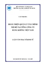 Hoàn thiện quản lý tài chính nội bộ