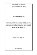 Nâng cao năng lực cạnh tranh của khách sạn hữu nghị tại thành phố vinh, tỉnh nghệ an 