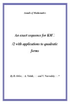 An exact sequence for km 2 with applications to quadratic