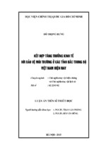 Kết hợp tăng trưởng kinh tế với bảo vệ môi trường ở các tỉnh bắc trung bộ việt nam hiện nay