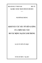 Khảo sát các yếu tố tiên lượng của nhồi máu não do tắc động mạch cảnh trong