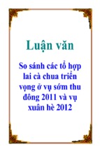 So sánh các tổ hợp lai cà chua triển vọng ở vụ sớm thu đông 2011 và vụ xuân hè 2012