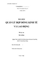 Quản lý hợp đồng kinh tế và lao động