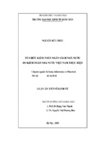 Giải pháp hoàn thiện tổ chức kiểm toán ngân sách nhà nước do kiểm toán nhà nước việt nam thực hiện